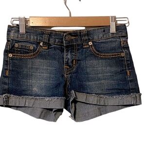 Vigoss girls denim‎ shorts butterfly embellished pockets size 10